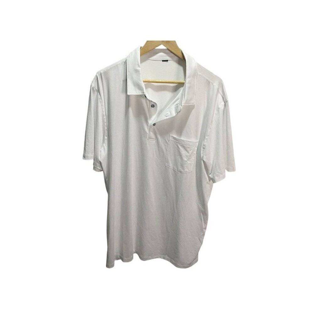 Haimont Polo‎ Shirt Mens XL White Pocket Performance Golf Hiking Activewear
